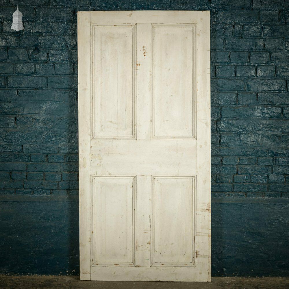 Four Panel Door, White Painted Pine Paneled Door photo furniture