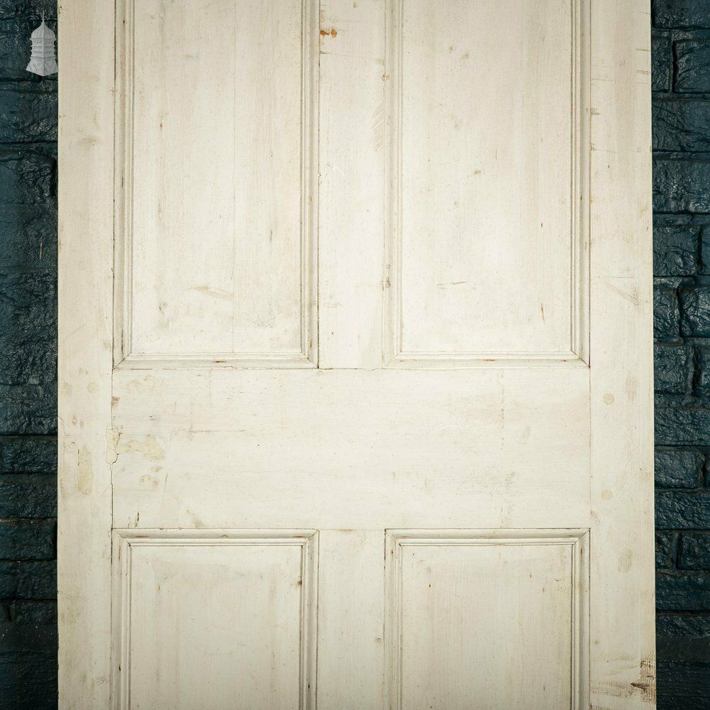Four Panel Door, White Painted Pine Paneled Door photo vinterior