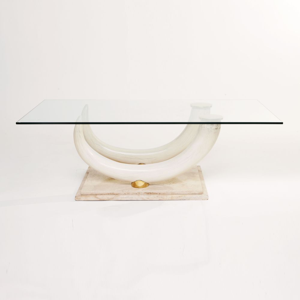 Maison Jansen For Ralph Pucci Collections Italy Faux Elephant Tusk Coffee Table photo furniture