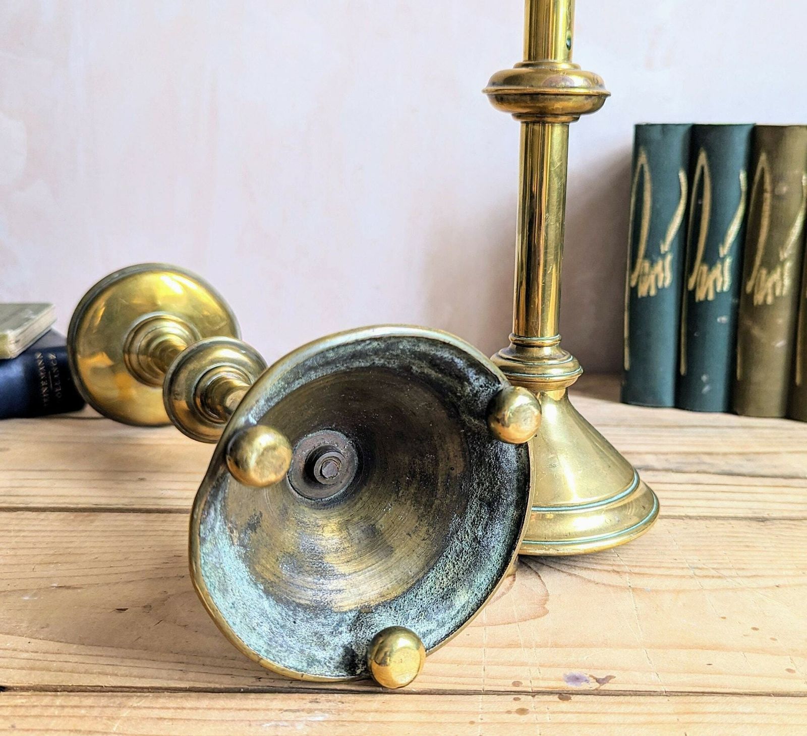 A Large Pair Of French Brass Church Altar Candlesticks   C1890 Ecclesiastical Candlesticks photo vintage