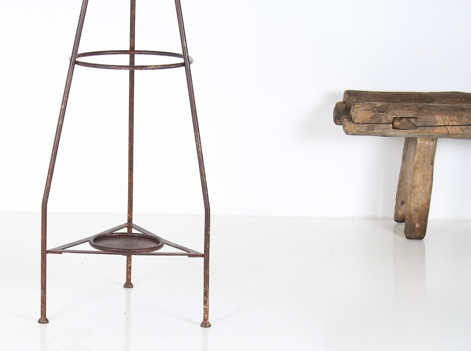A 19th Century Blacksmith Made Wrought Iron Hat, Coat & Umbrella Stand photo vinterior