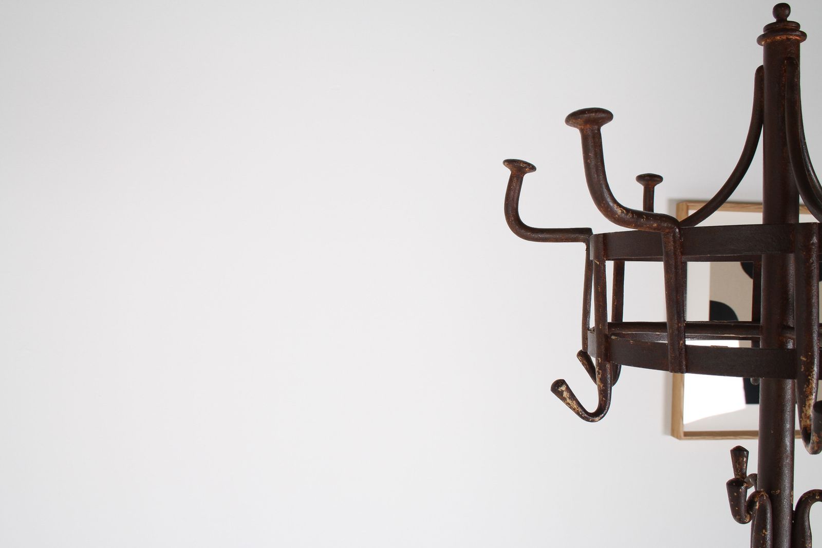 photo furniture A 19th Century Blacksmith Made Wrought Iron Hat, Coat & Umbrella Stand