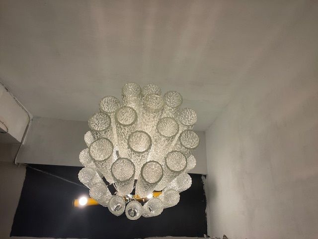 photo buy Midcentury Murano Textured Tube Chandelier (1970s) By Venini