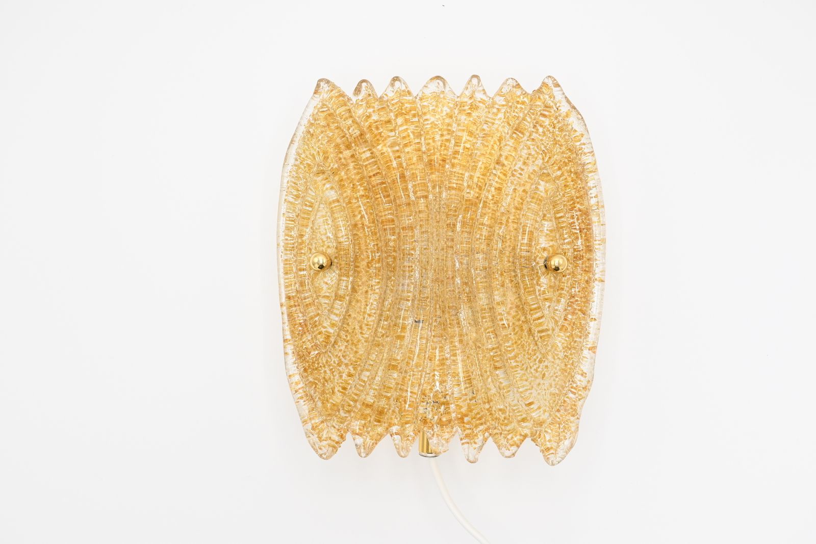 Lighting Rare Midcentury Leaf Shaped Glass Wall Lamp By Raf, Sweden 1970s photo