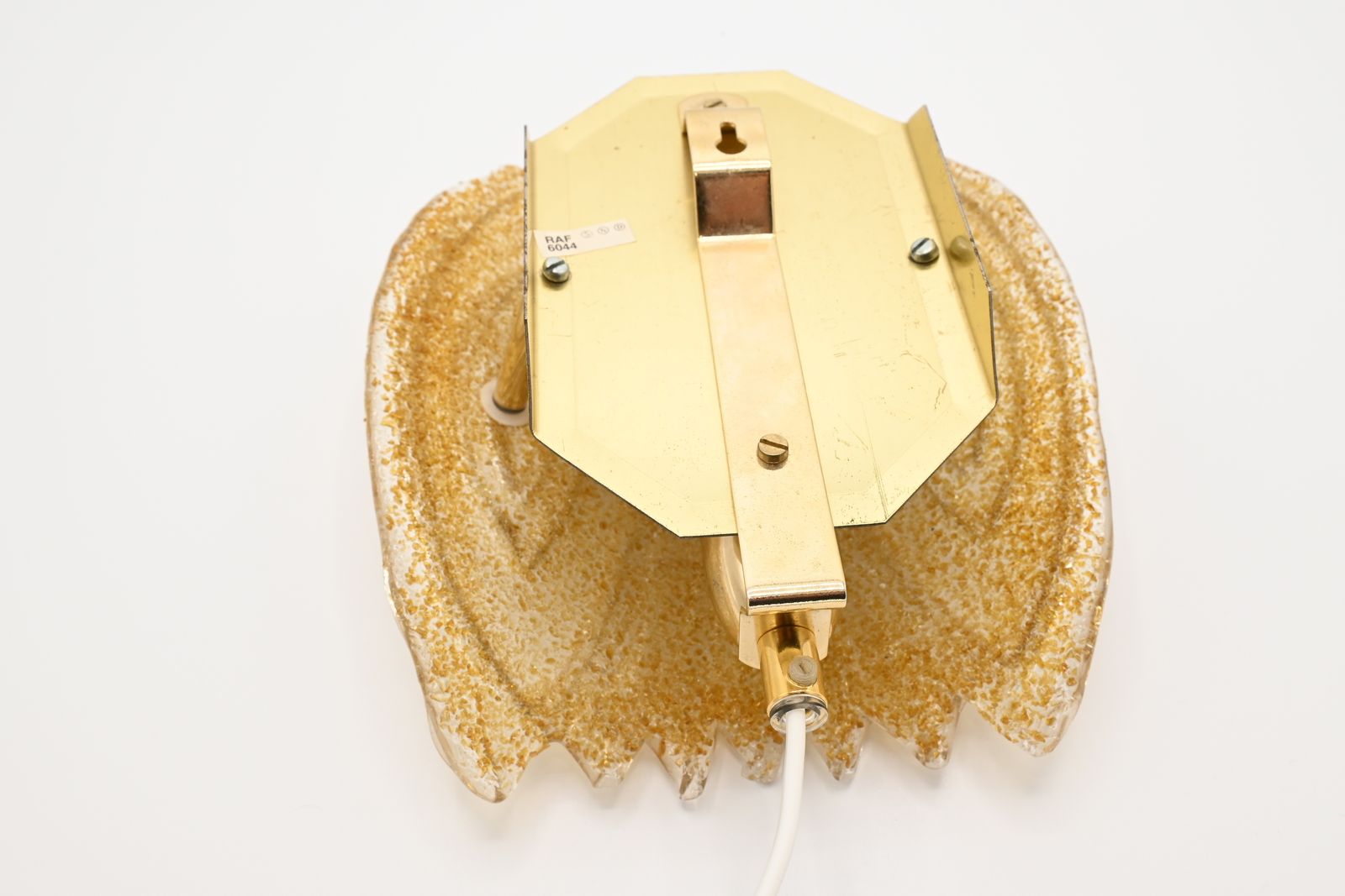 photo for sale Rare Midcentury Leaf Shaped Glass Wall Lamp By Raf, Sweden 1970s