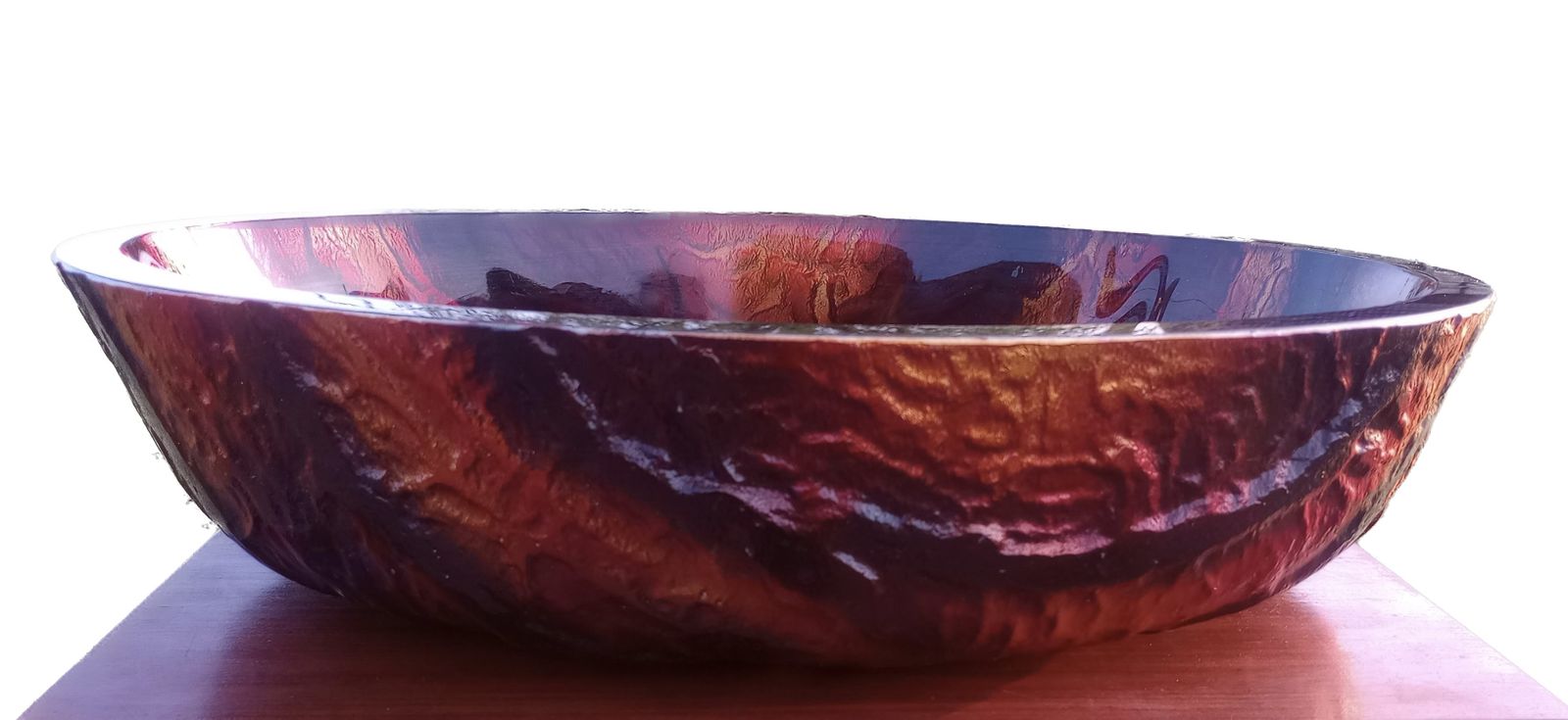 photo for sale Orange & Black Tempered Glass Countertop Sink Basin