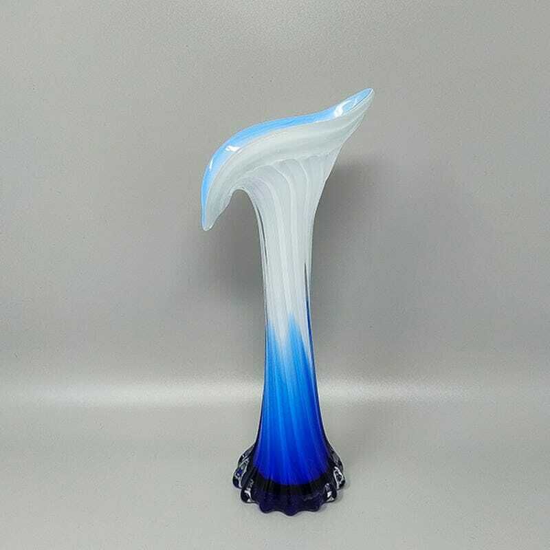 1960s Astonishing Jack In The Pulpit "Calla Lily" Vase In Murano Glass. photo vinterior