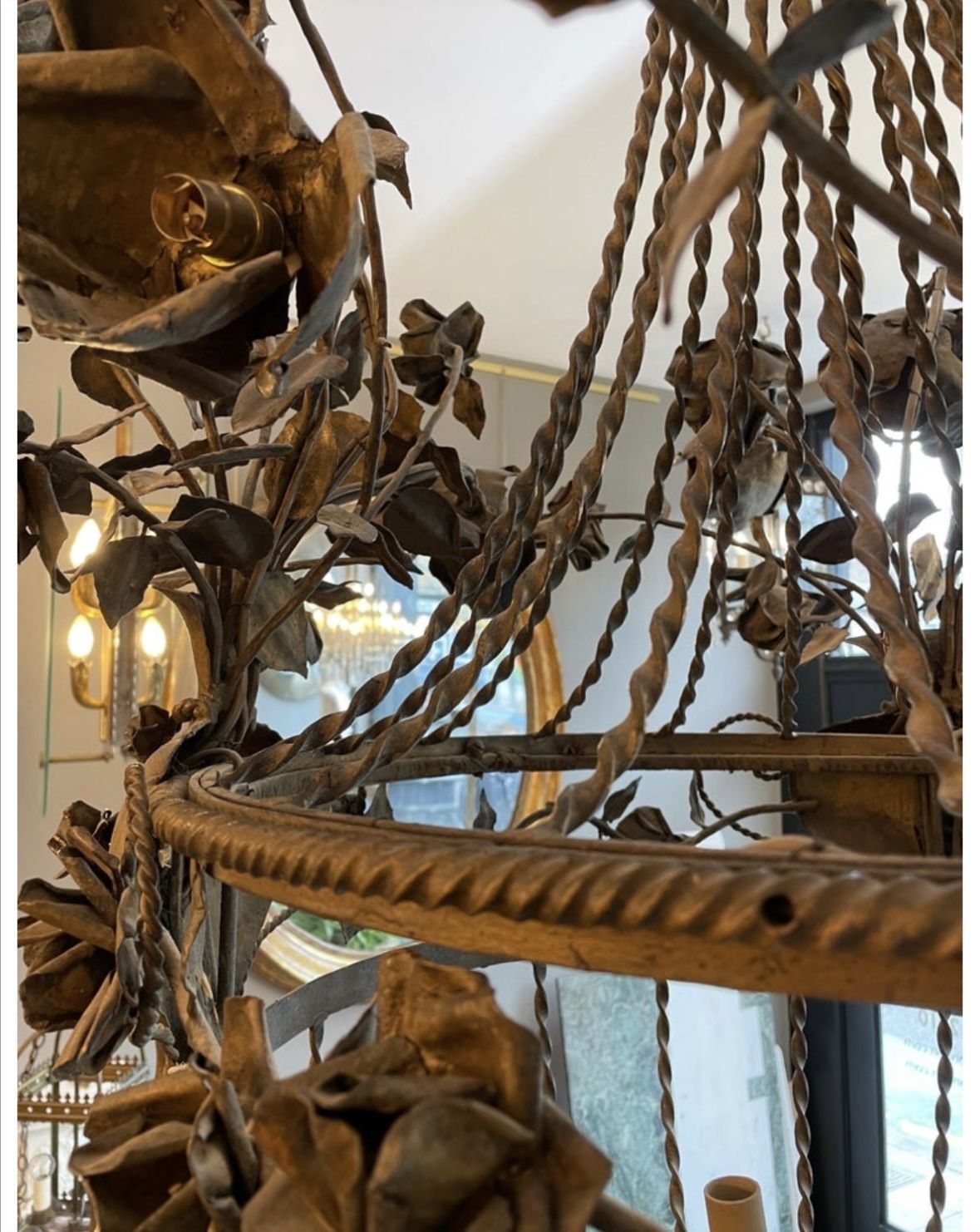 Large Gilt And Wrought Iron Italian Chandelier photo buy