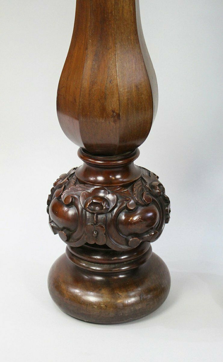 Early Victorian Carved Mahogany Pedestals, Set Of 2 photo vinterior