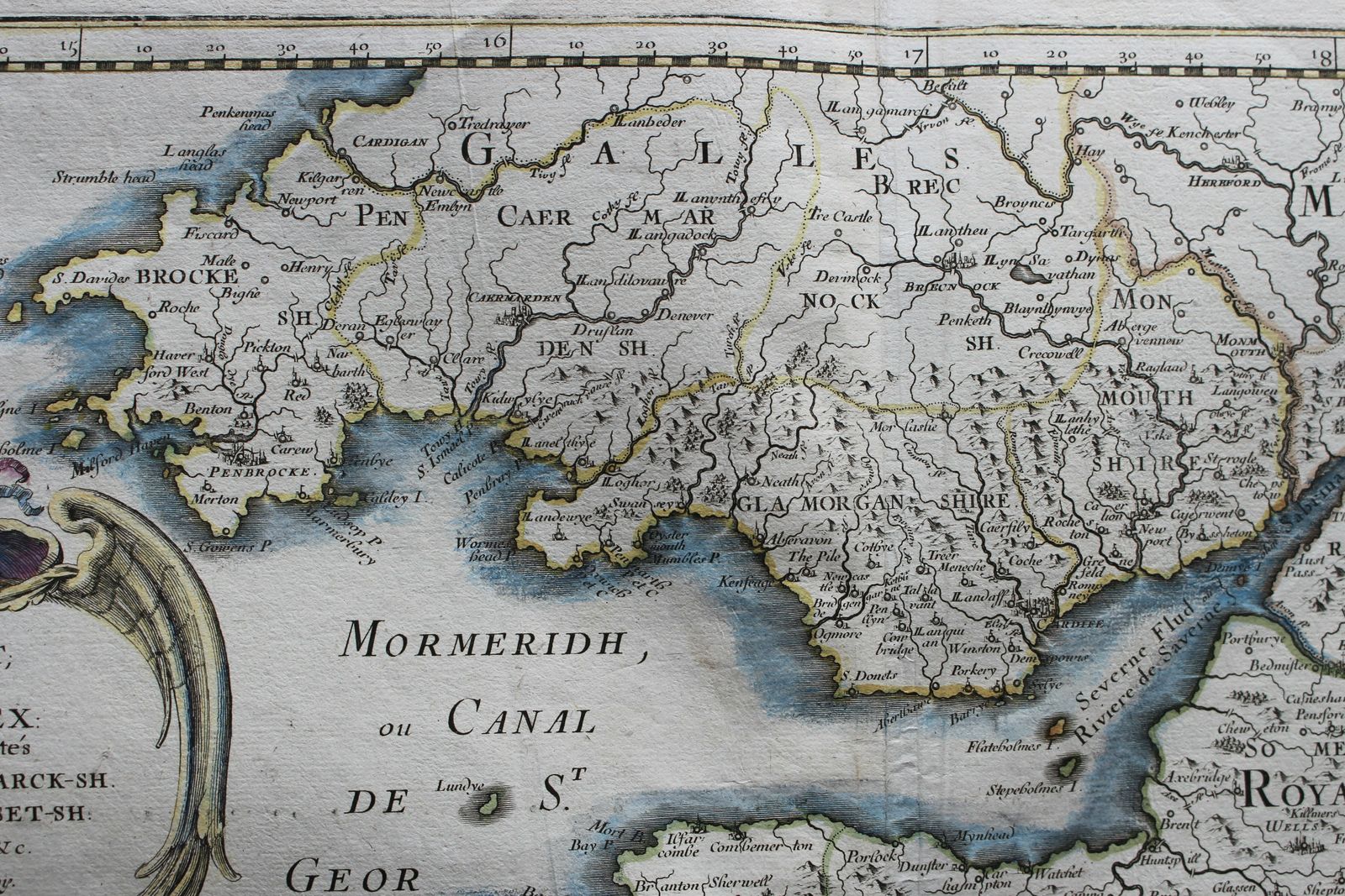 Nicolas Sanson's 1654 Map Of South West England Known As The Kingdom Of Wessex photo 180.0