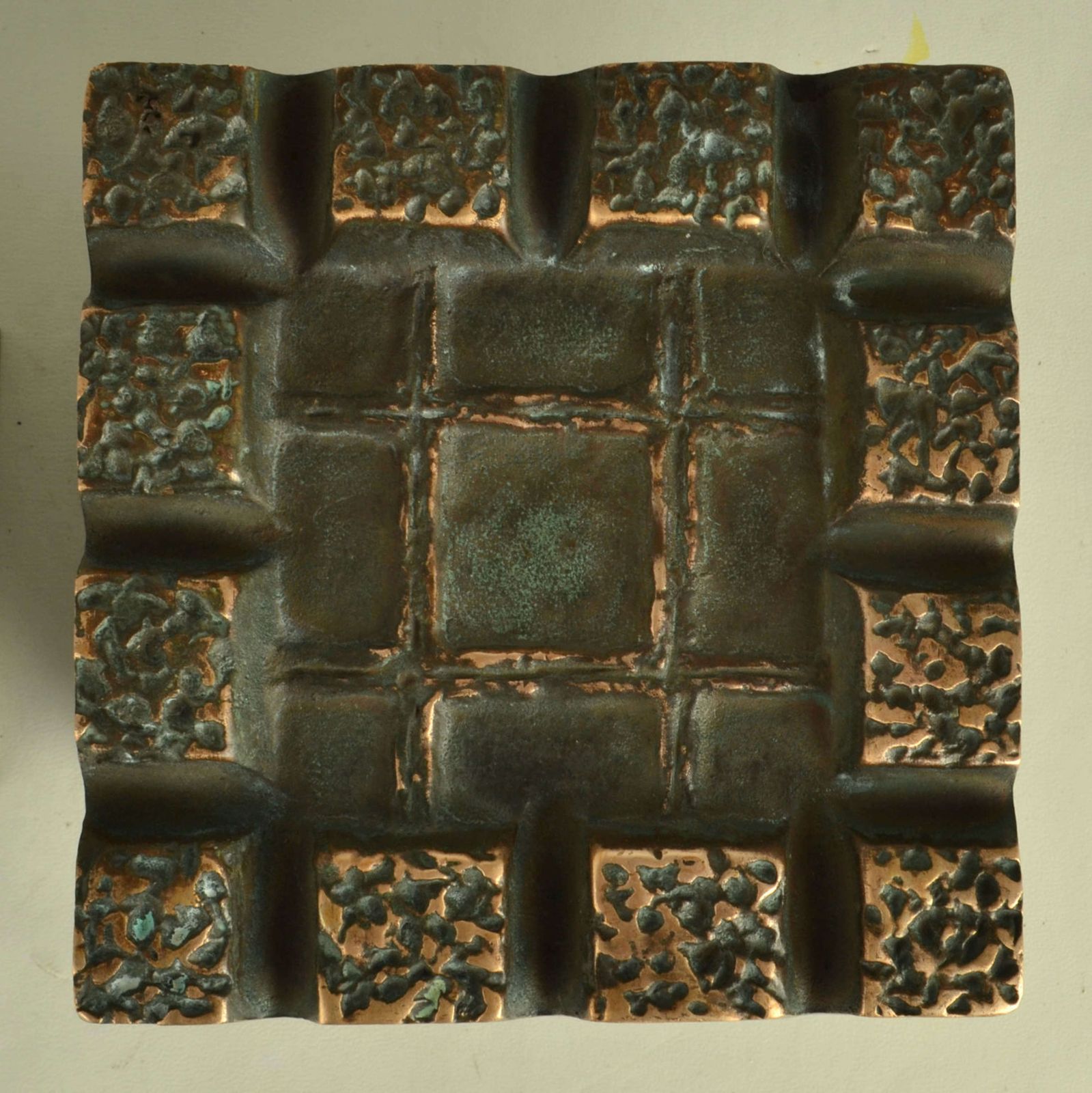 Brutalist Pair Of Bronze Square Push Pull Door Handles With Geometric photo Home Fixtures