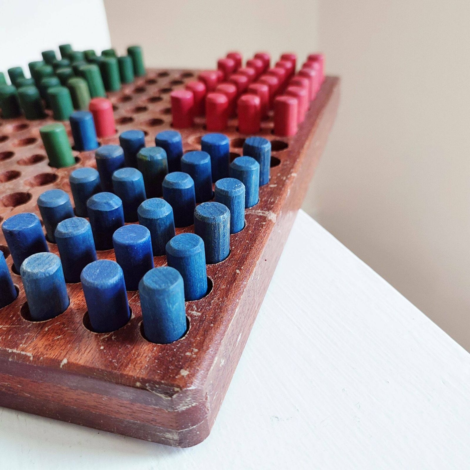 1920's Vintage Board Game   Check Fives   Tsl   Wooden Board & Pegs Classic Parlour Family Game   5 In A Row, Noughts N Crosses, Spoil Five photo buy