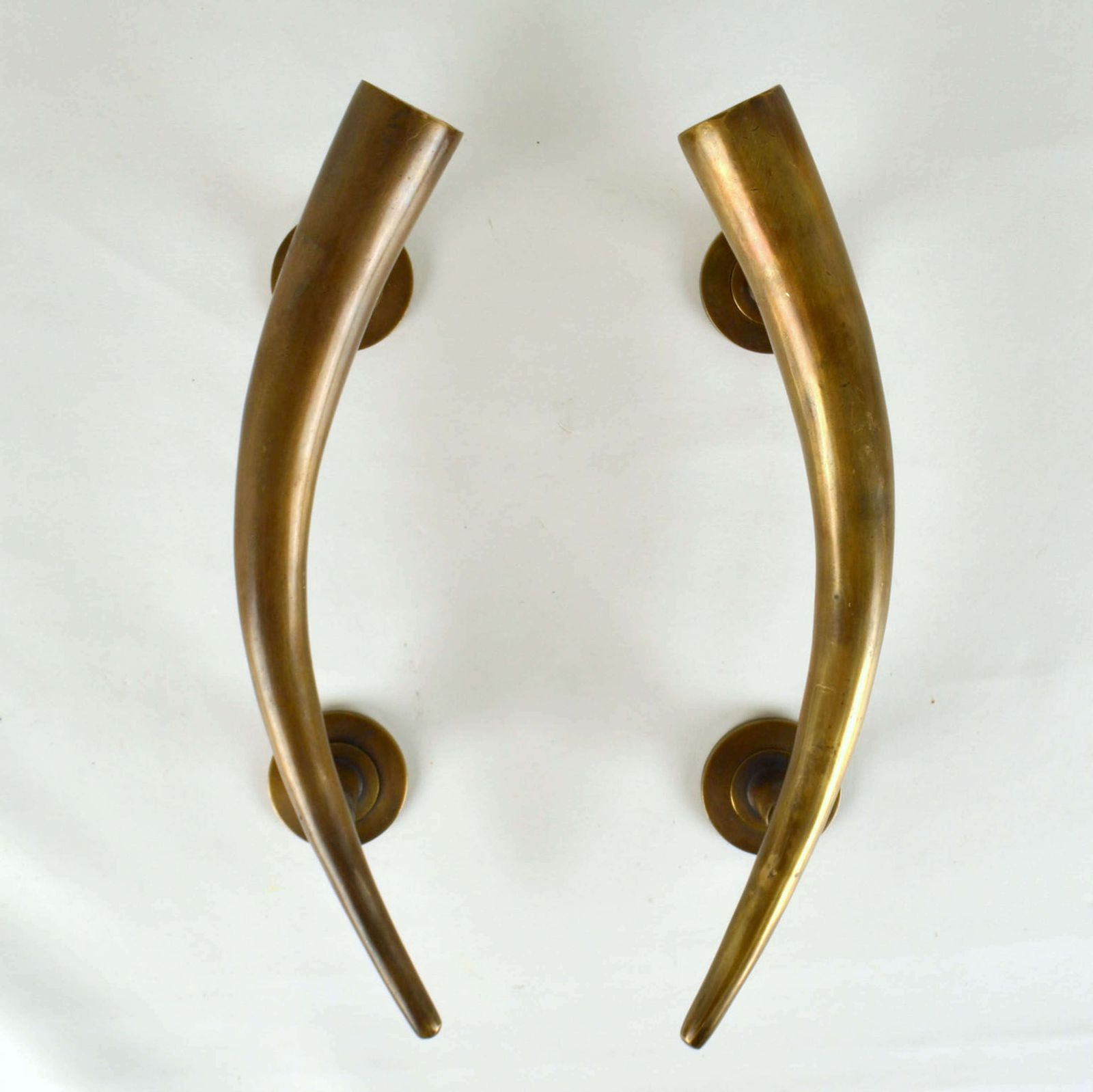 Pair Of Bronze Art Deco Push And Pull Door Handles photo for sale