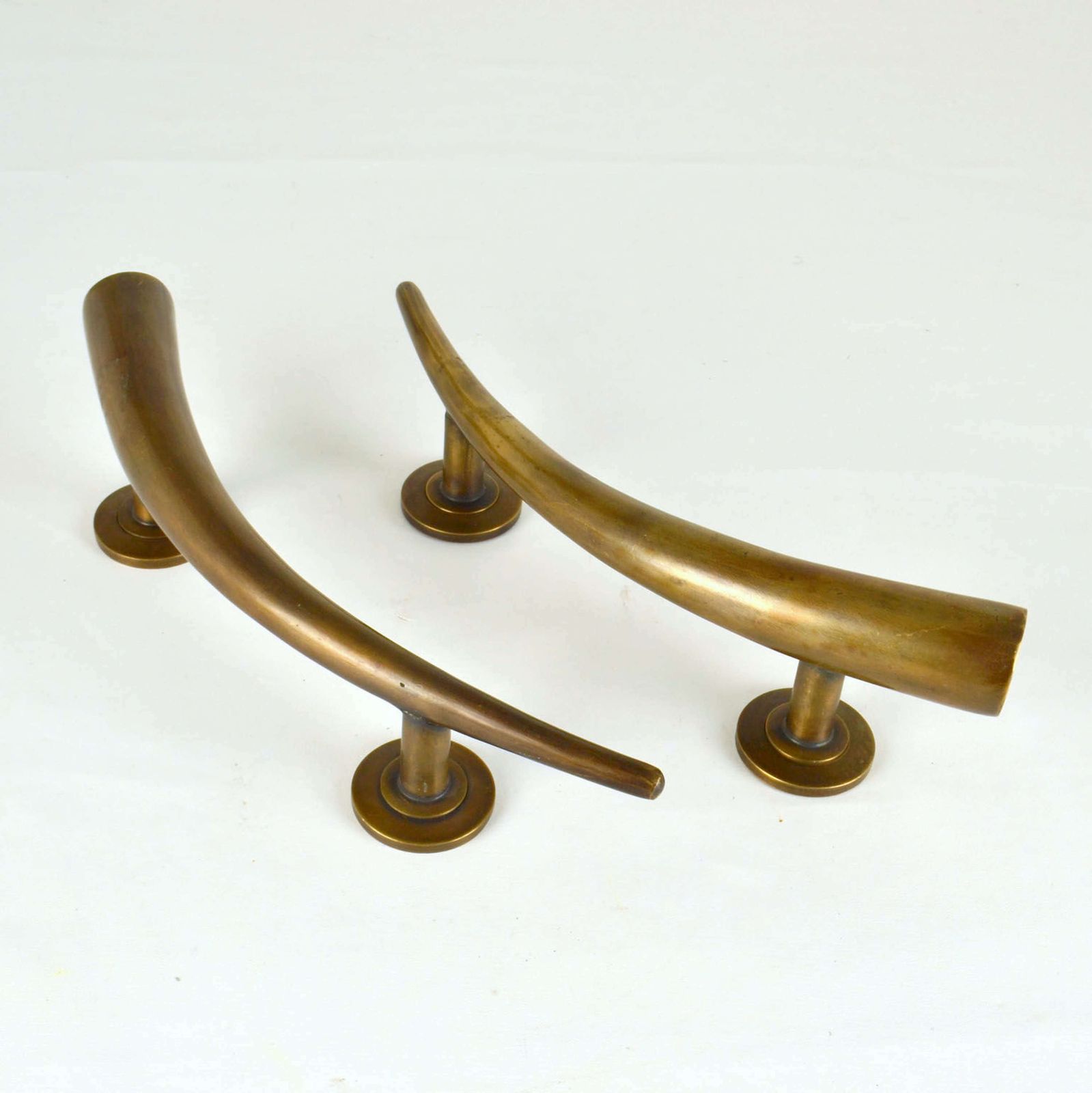 Pair Of Bronze Art Deco Push And Pull Door Handles photo buy