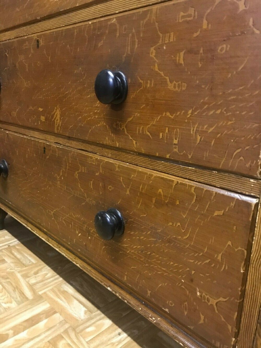 1860s Large Painted Pine Chest Of Drawers photo for sale