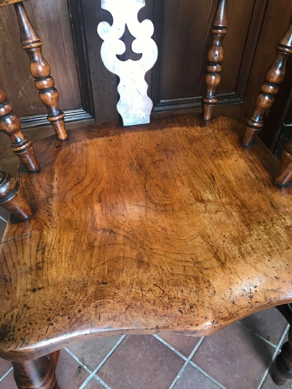 1880s Windsor Yew Broad Arm Chair photo vinterior