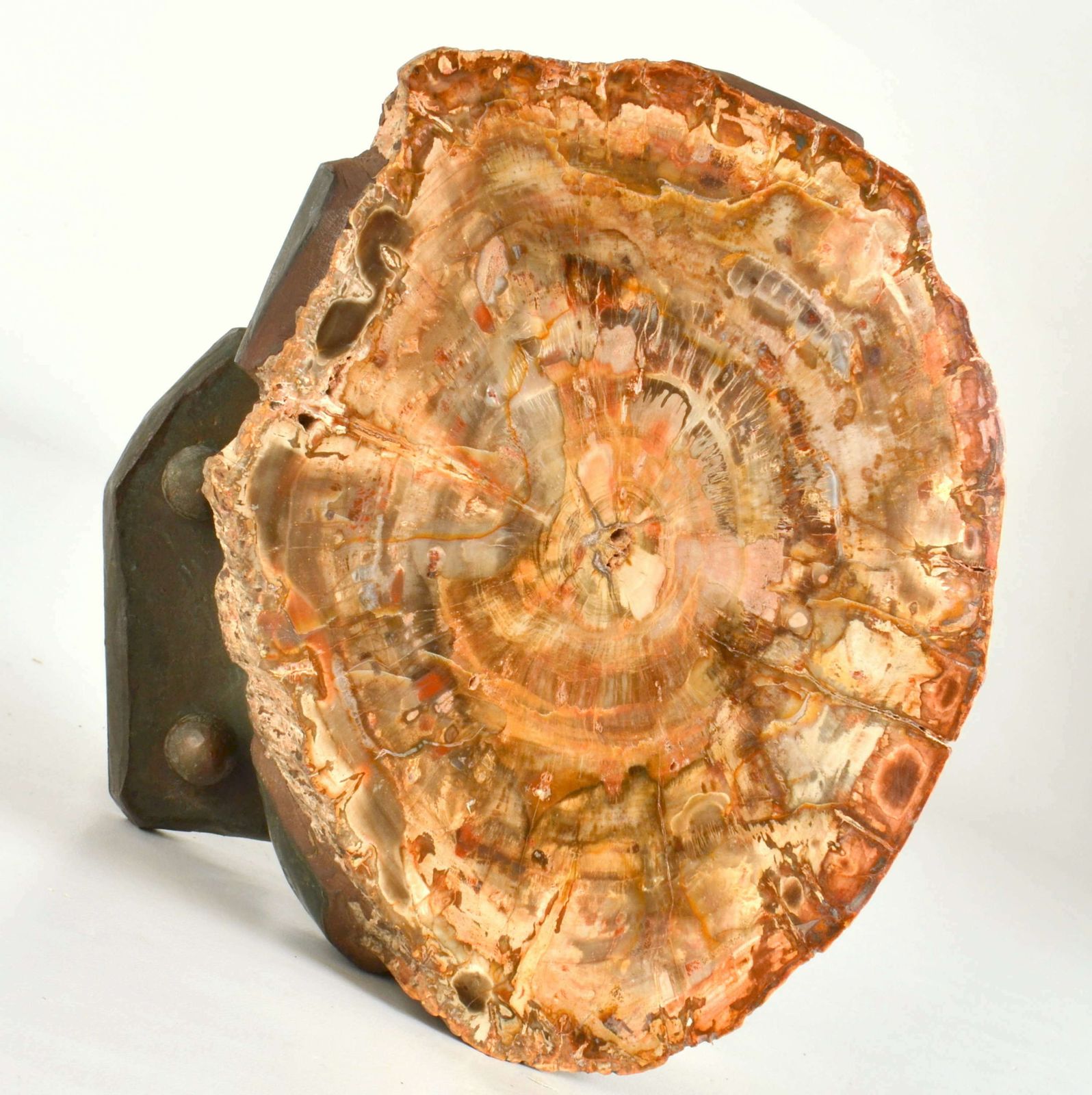 Architectural Push Pull Door Handle In Petrified Wood And Bronze photo for sale