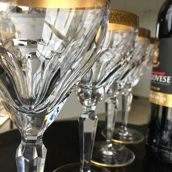 Crystal Wine Glasses | 6pcs | Lady Hamilton Moser Oertel | More Size Available! photo for sale