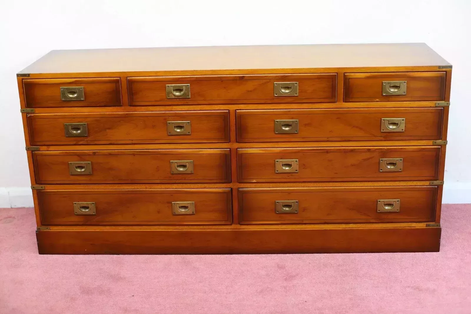 Beautiful Yew Wood Military Campaign Sidebord photo furniture