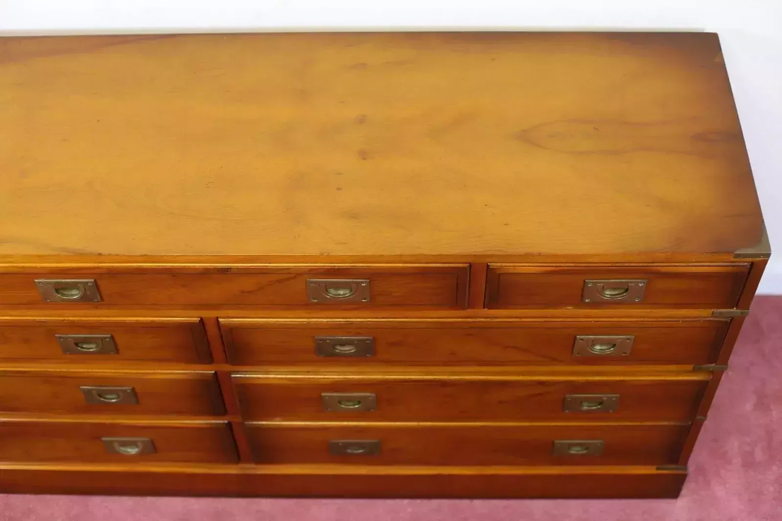photo buy Beautiful Yew Wood Military Campaign Sidebord