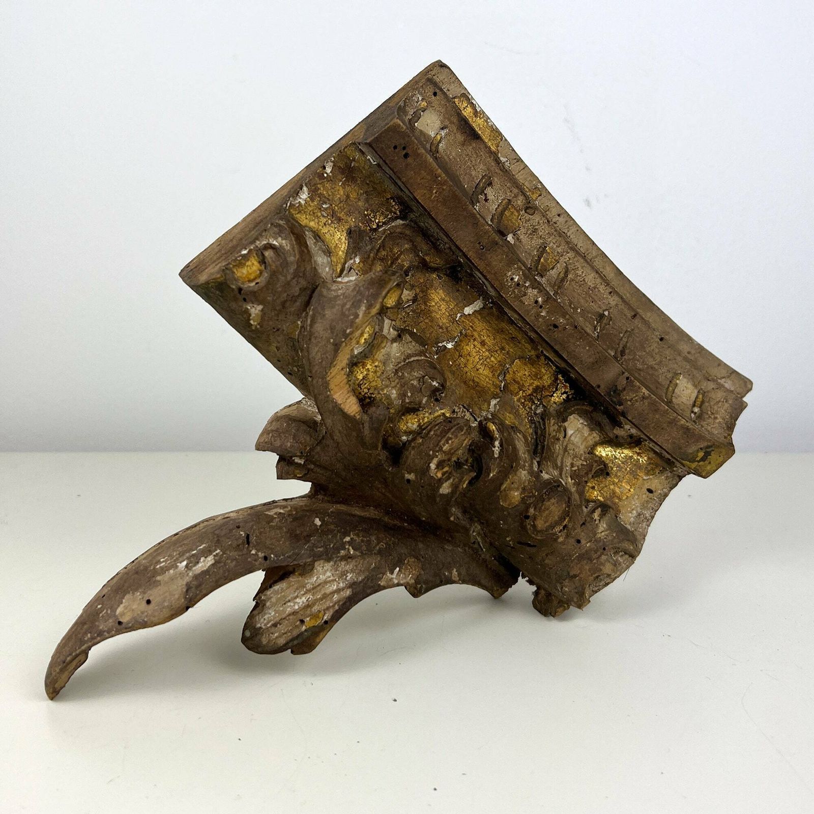 Antique Gilt Wood Carving, Architectural Salvage, Italian Antique Salvage Decor photo for sale