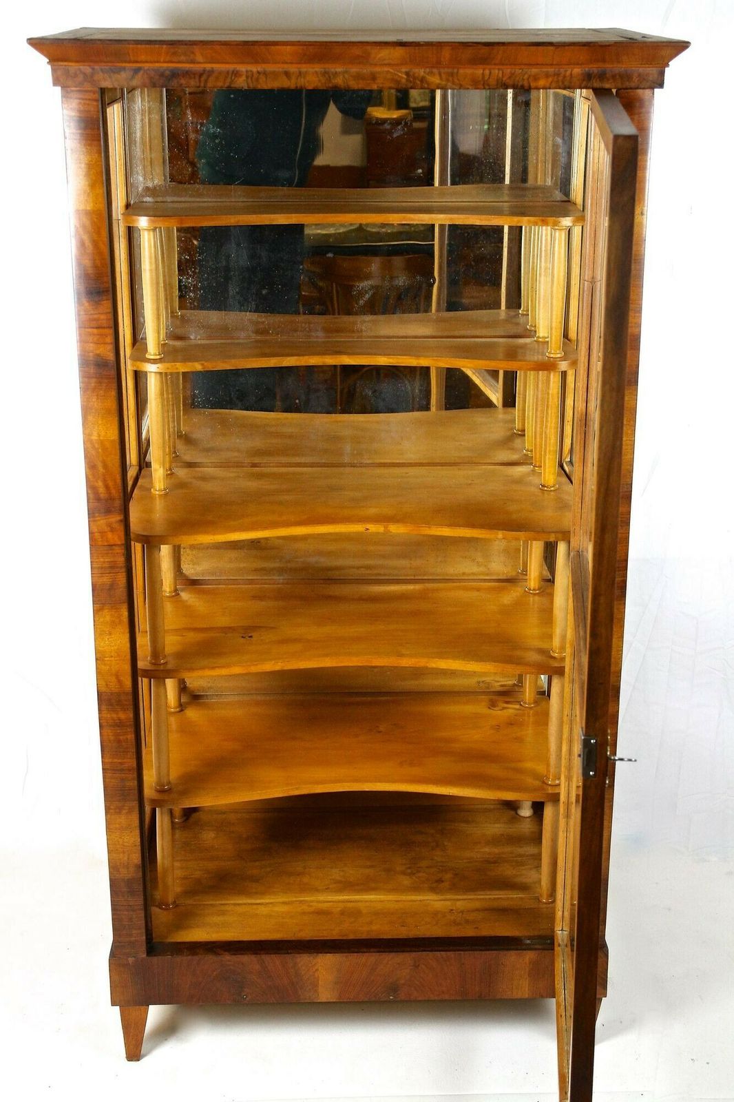 19th Century Biedermeier Nutwood Vitrine/ Display Cabinet, Austria Circa 1840 photo for sale