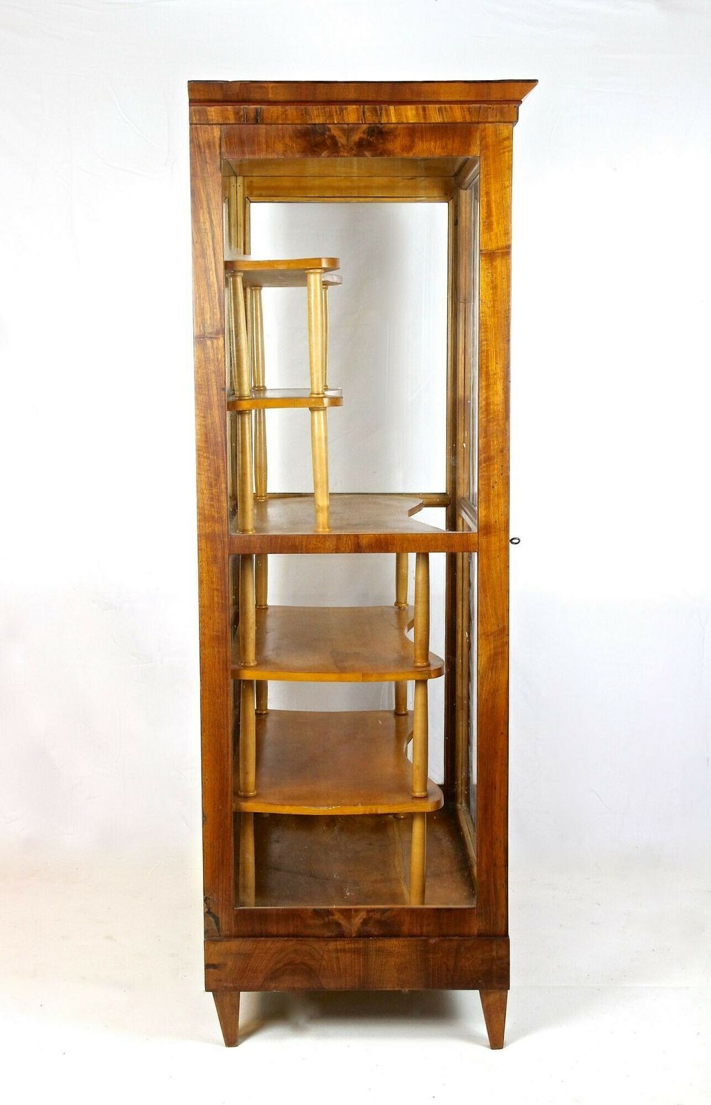 Furniture 19th Century Biedermeier Nutwood Vitrine/ Display Cabinet, Austria Circa 1840 photo