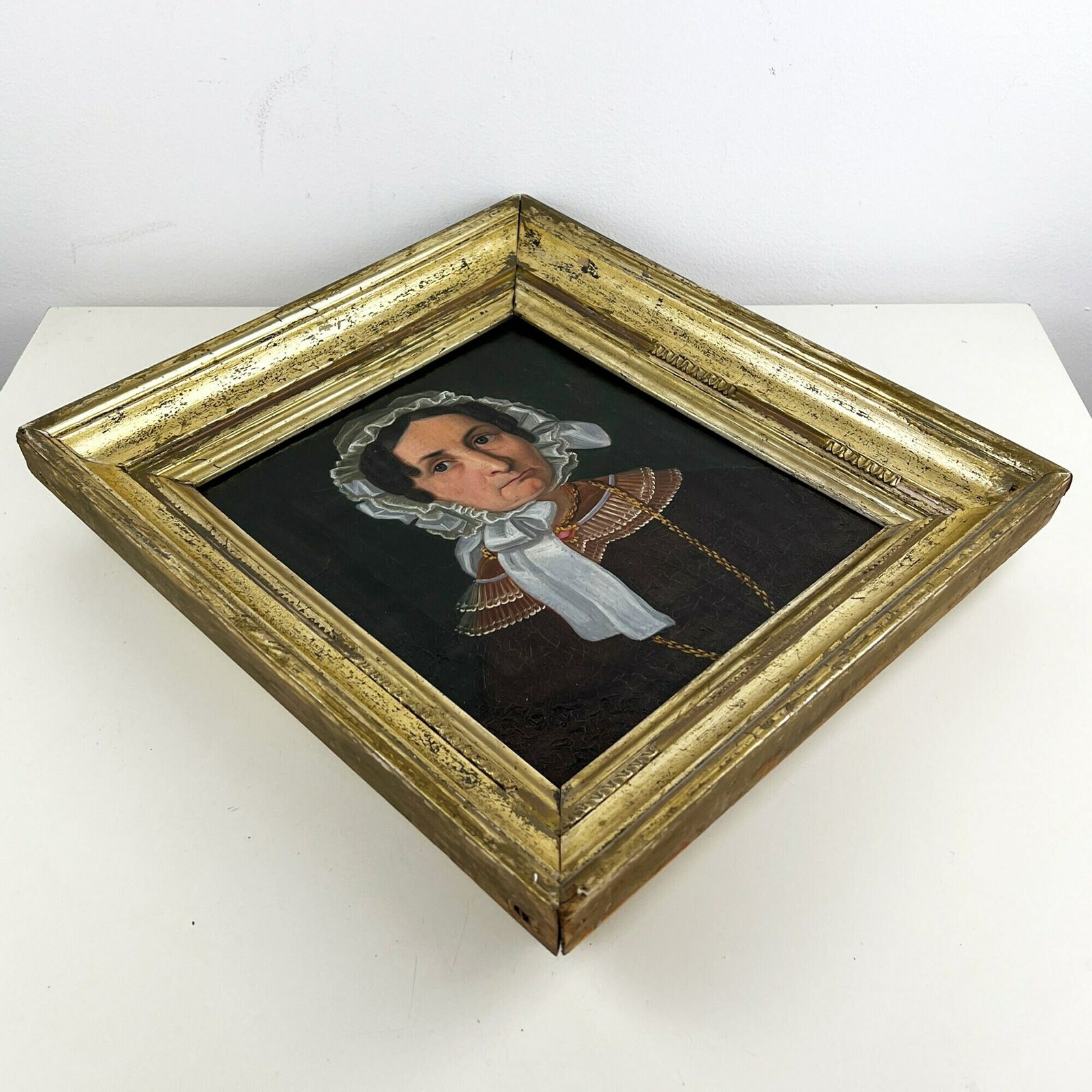 1850's Antique Portrait, Victorian Portrait, 19th Century Oil Painting On Canvas, Portrait Of A Noble Elderly Lady photo 1156.0