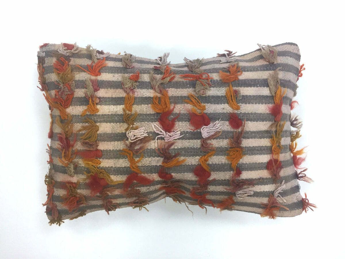 Vintage Turkish Kilim Cushion Cover Kelim Pillow 60x40 Cm Moroccan Style