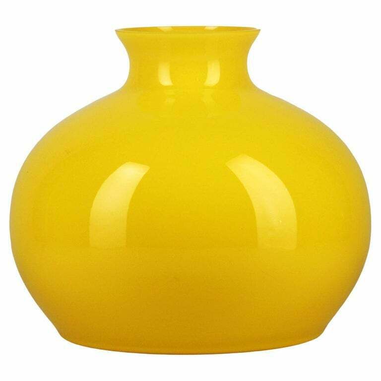 Late 20th Century Danish Bulbous Polished Glass Yellow Vase Of Scandinavian Design
