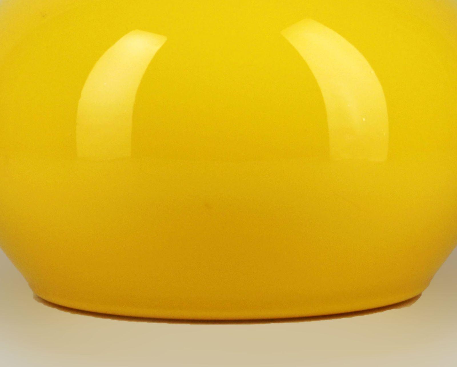 Late 20th Century Danish Bulbous Polished Glass Yellow Vase Of Scandinavian Design photo vinterior