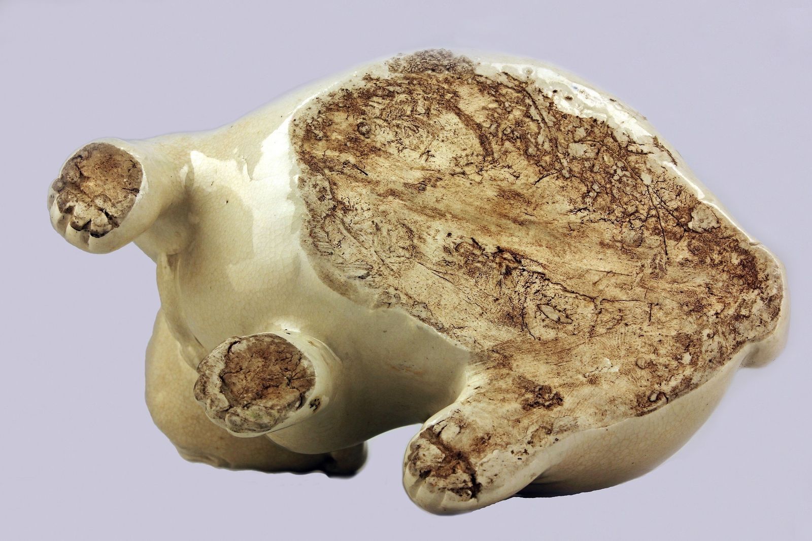 Late 18th Century/Edo Meiji Period Japanese Glazed Porcelain Sculpture Of A Dog photo 725.0