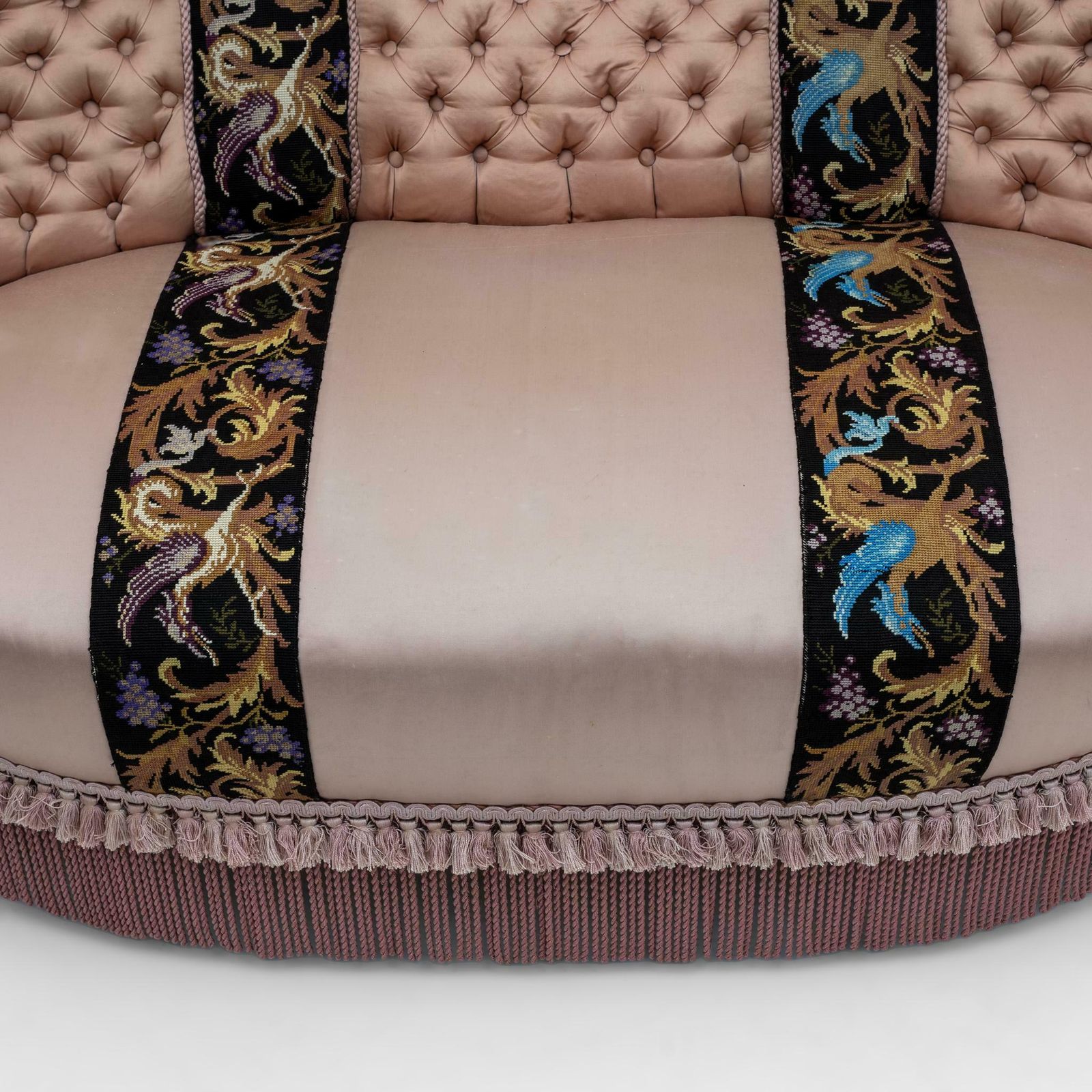 photo for sale Rare 19th Century Napoleon III Silk Satin Sofa