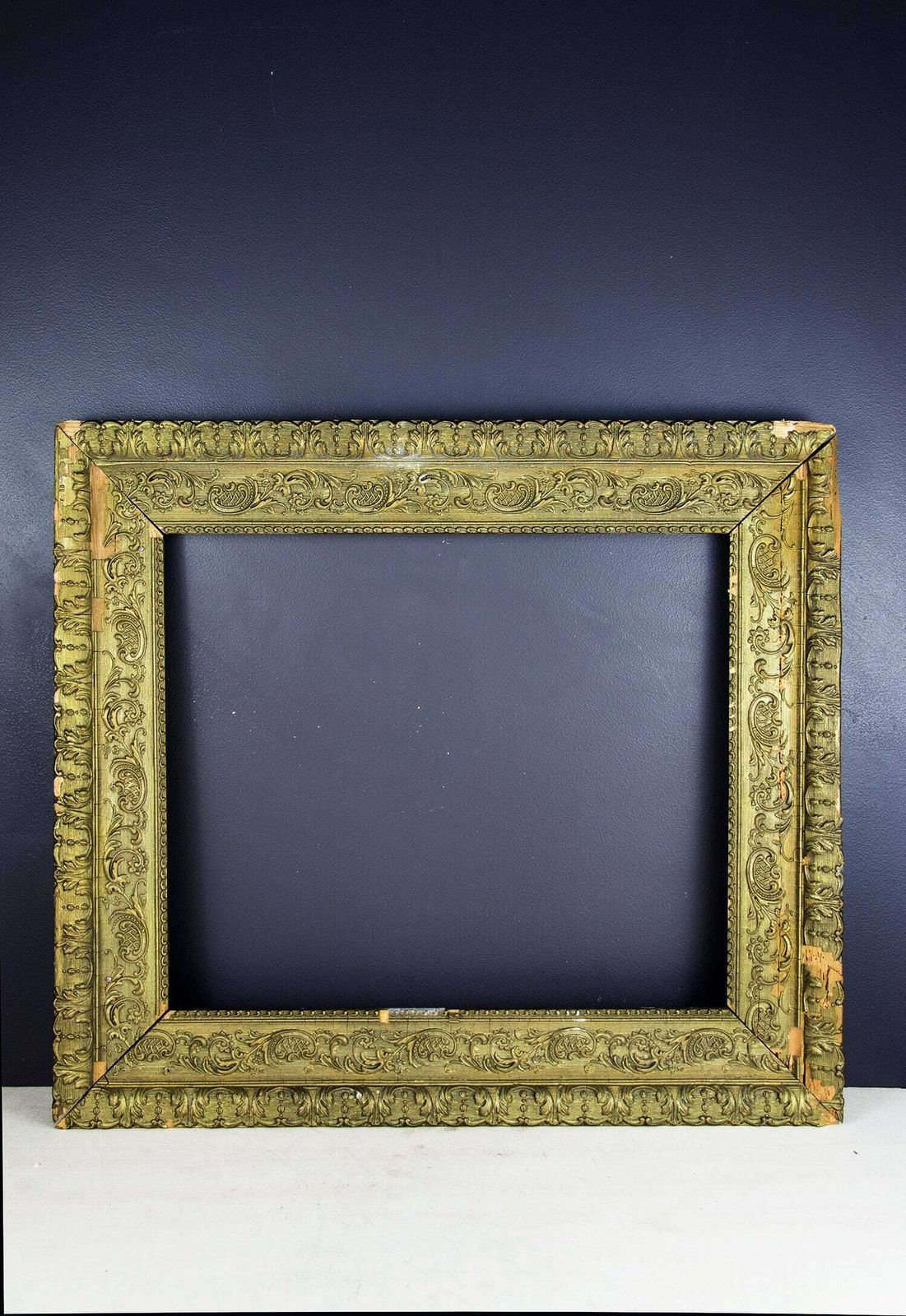 Antique Wood Frame, Distressed Frame, Aged Gold Frame, Ornate Gesso Frame, Empty Frame, French Home Decor, Carved Wood Frame