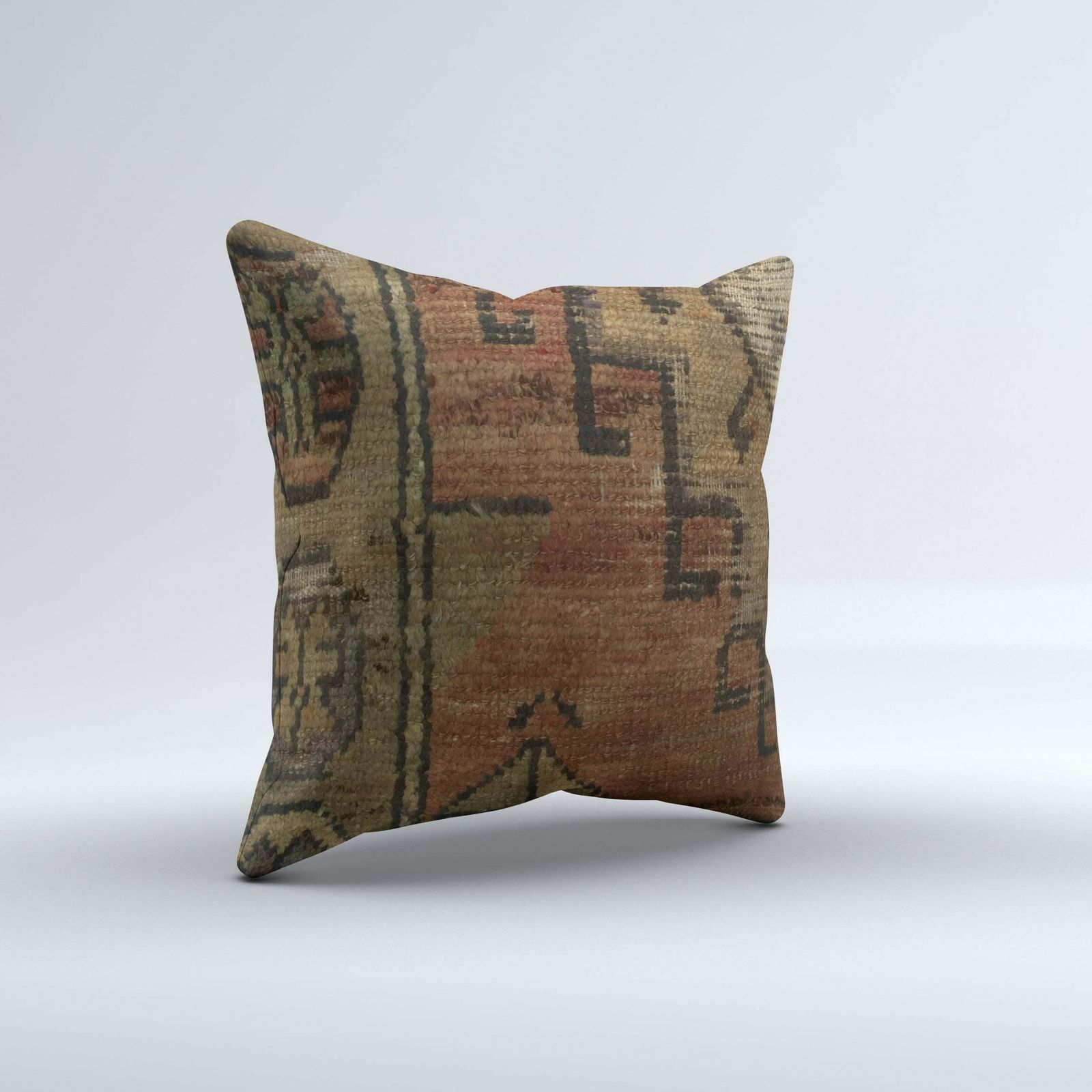 Carpet Cushion Cover, Pillow Case 40x40 Cm Turkish Kilim, Handmade photo for sale