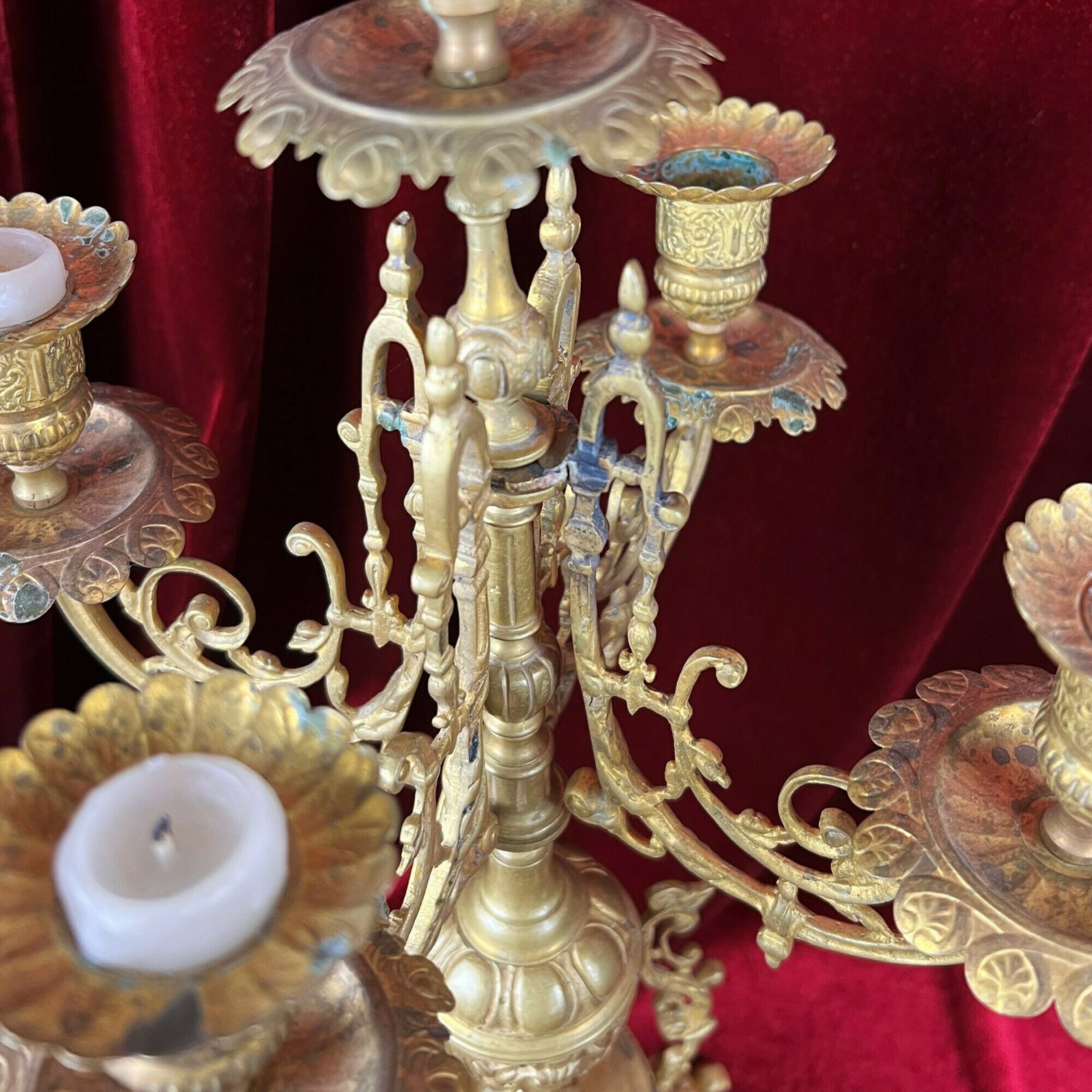 Pair Of Antique Candelabras, French Baroque Candlestick Holders photo buy