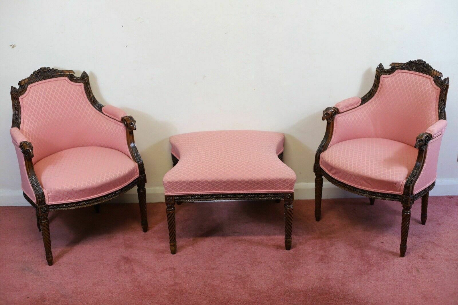 Lovely Pair Of Louis XVI Style Fauteuil And Stoll