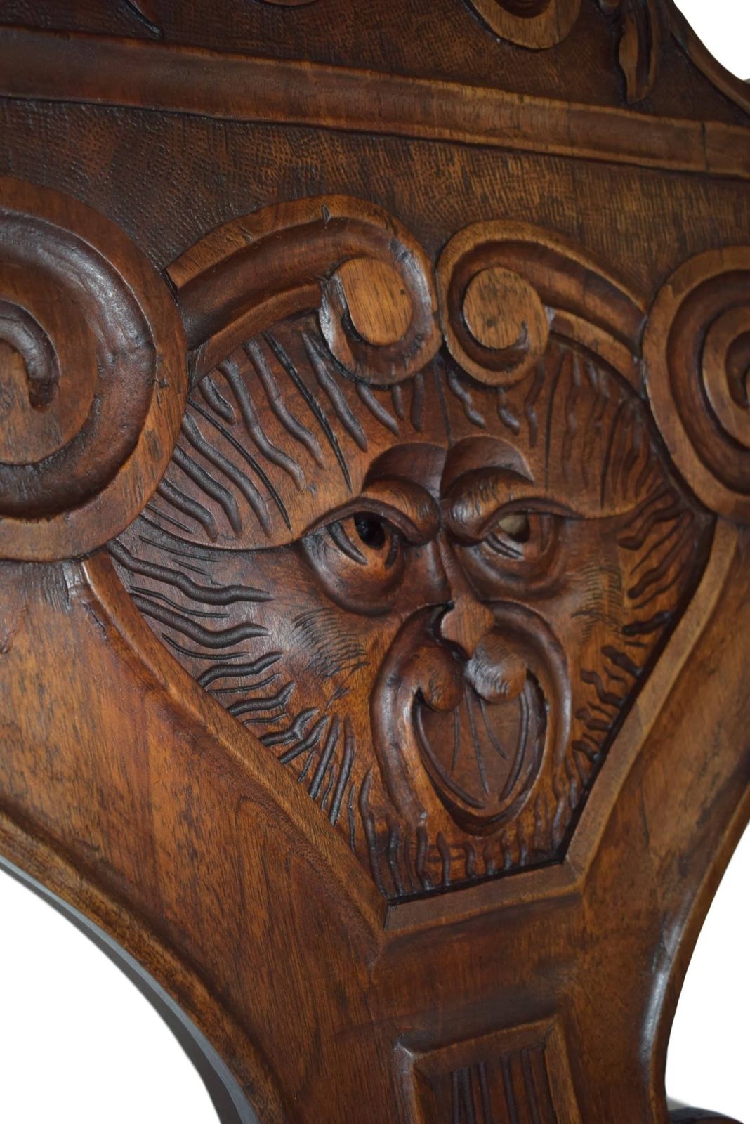 French Antique Architectural Wood Hand Carved Furniture Ornament photo for sale