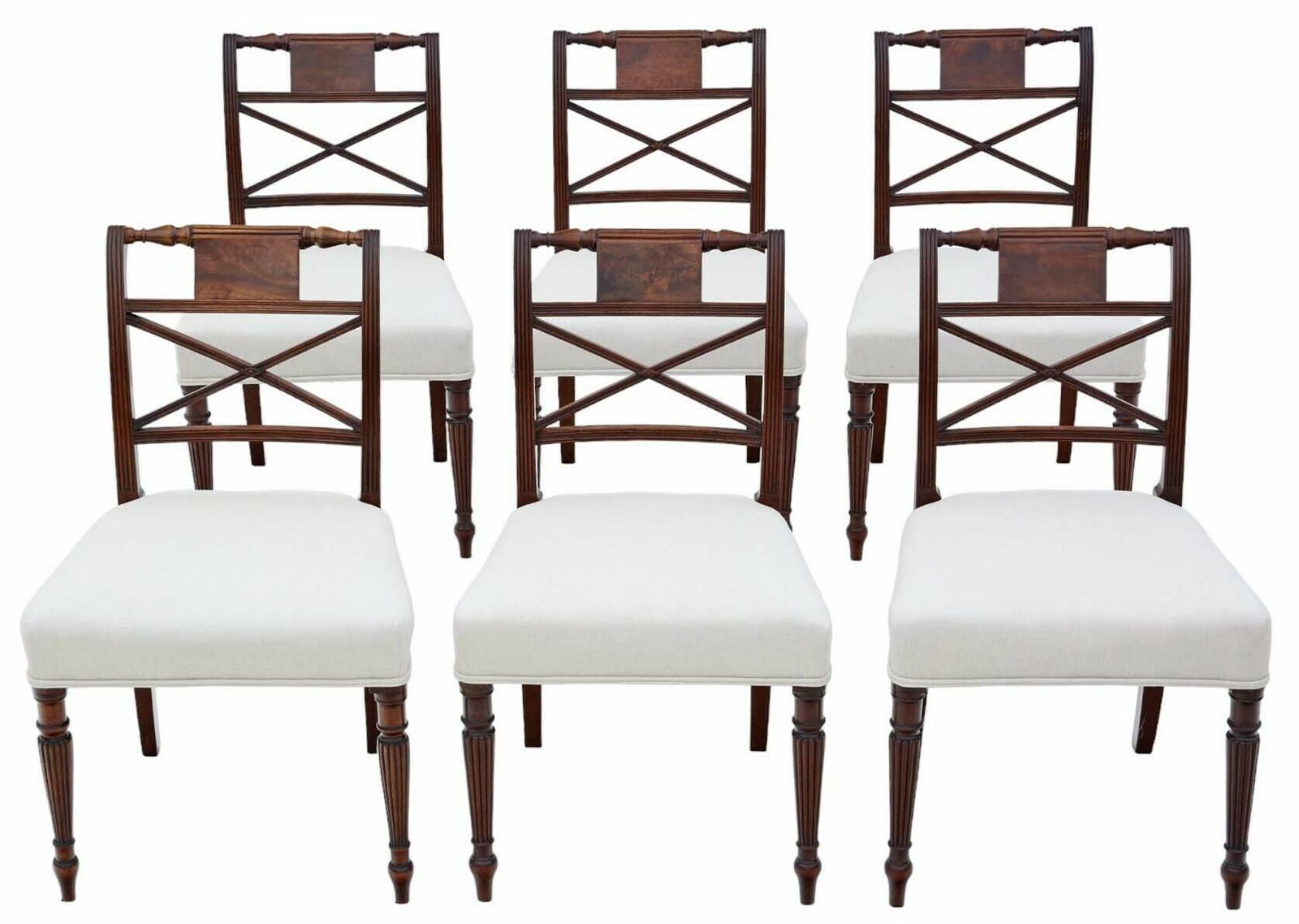 Antique Fine Quality Set Of 6 19th Century Mahogany Dining Chairs In The Manner Of Gillows