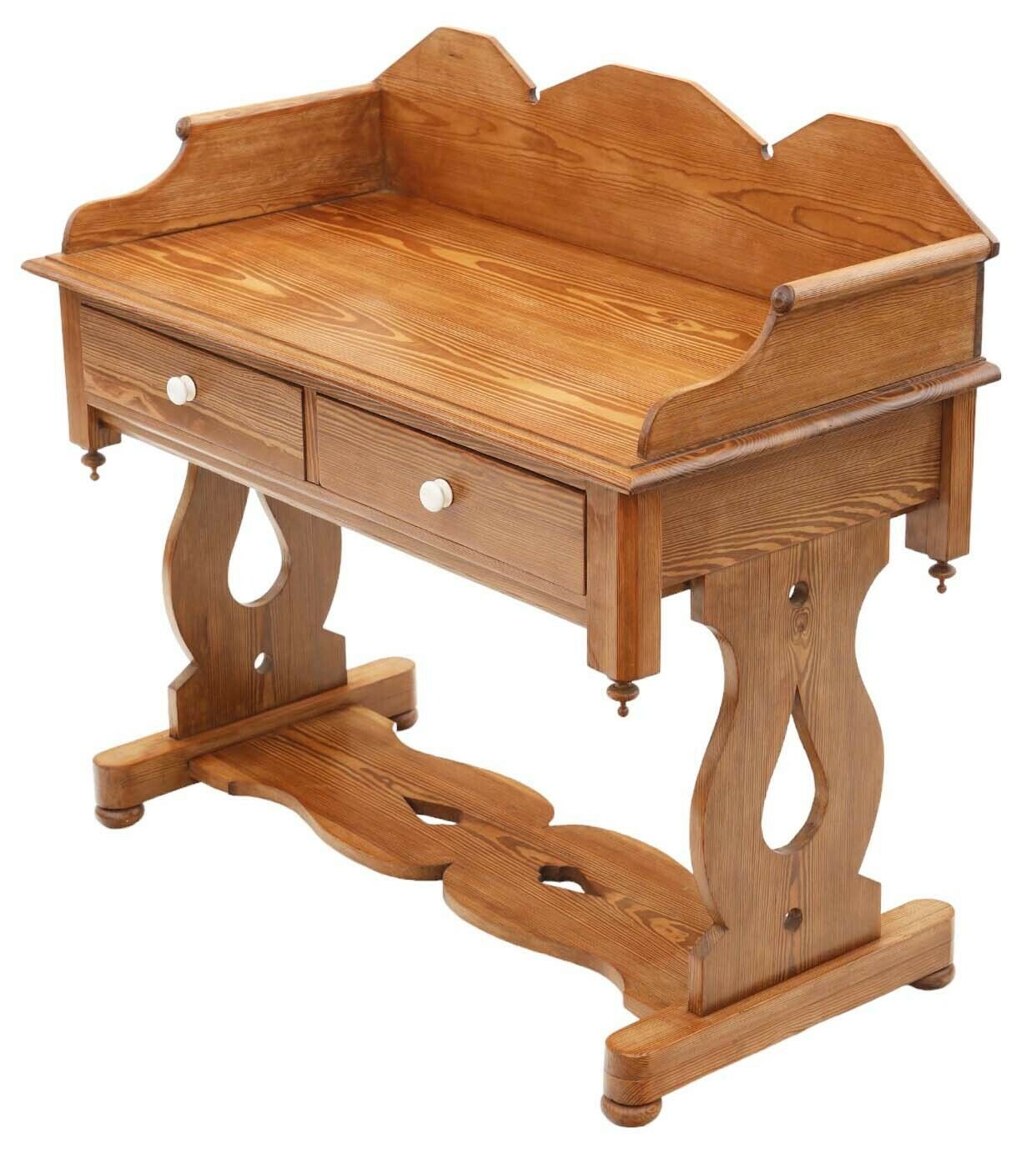 High Quality Antique Victorian Gothic Pitch Pine Washstand Writing Side Dressing Table Desk   19th Century