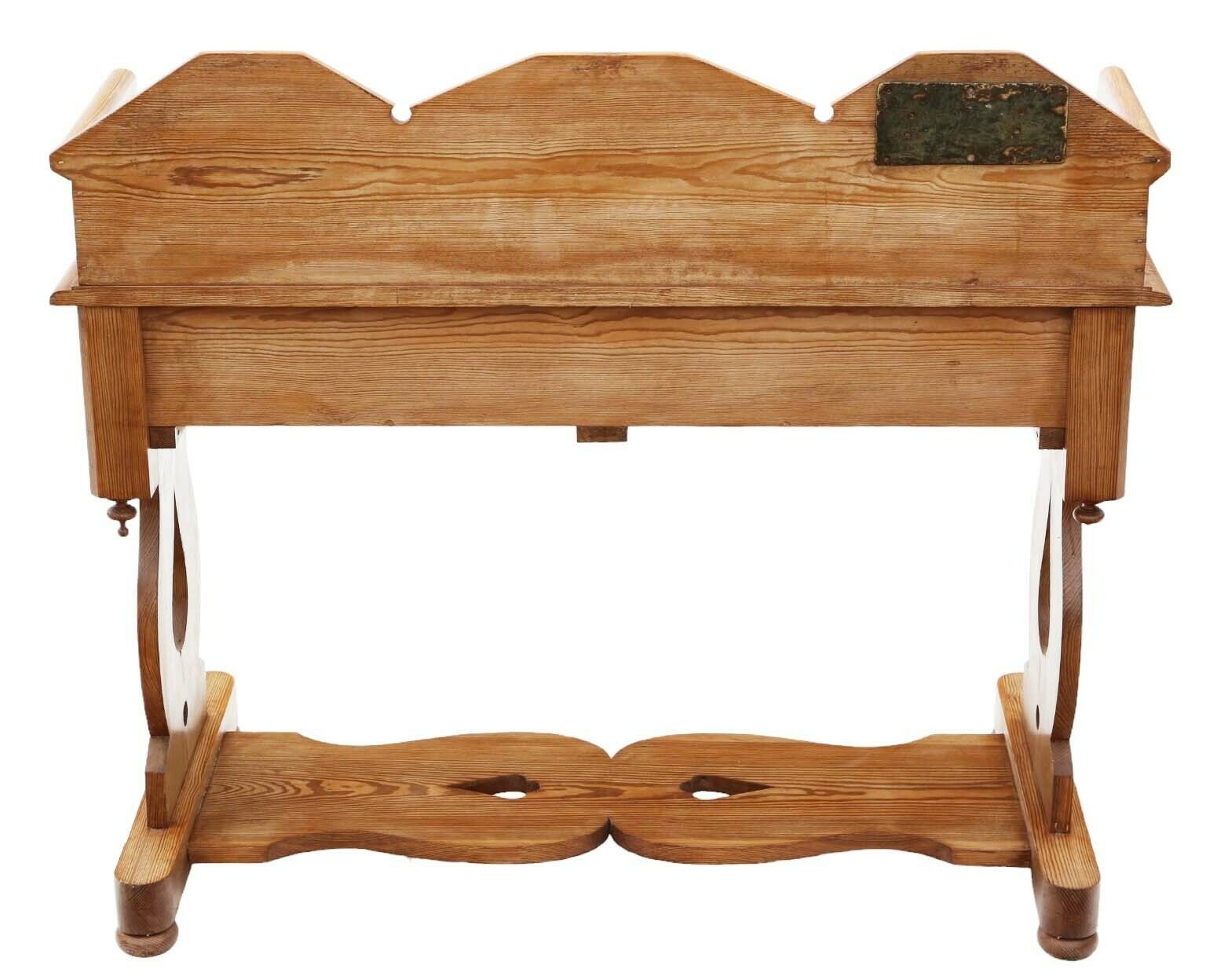 High Quality Antique Victorian Gothic Pitch Pine Washstand Writing Side Dressing Table Desk   19th Century photo buy