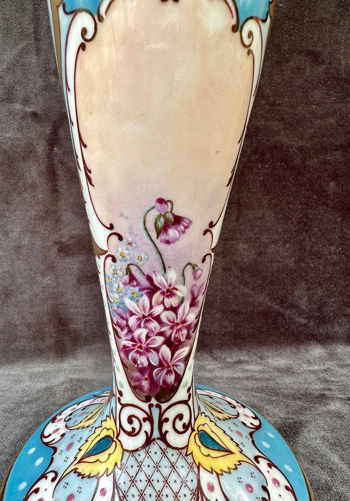 Art Nouveau Limoges French Porcelain Lamp Stand photo 222.0