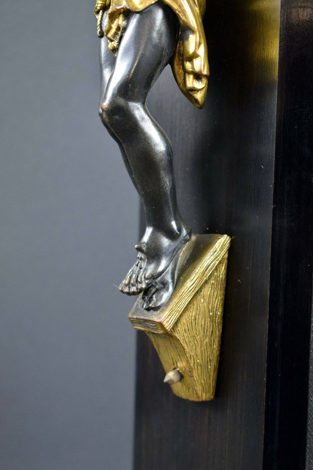 photo furniture Large French Antique Hand Carved Wood Wall Cross Crucifix