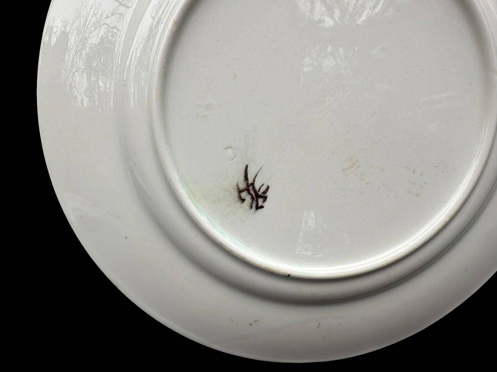 photo furniture Luneville Keller & Guerin Rare French Antique Bird Enamel Plate 19th