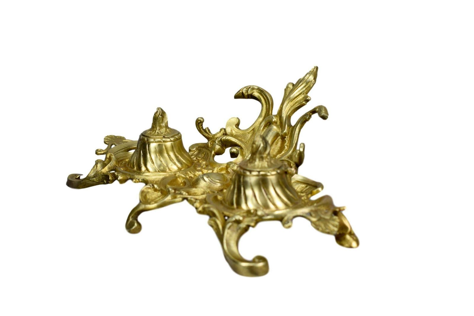 French Antique Rococo Bronze Double Inkwell photo 337.0