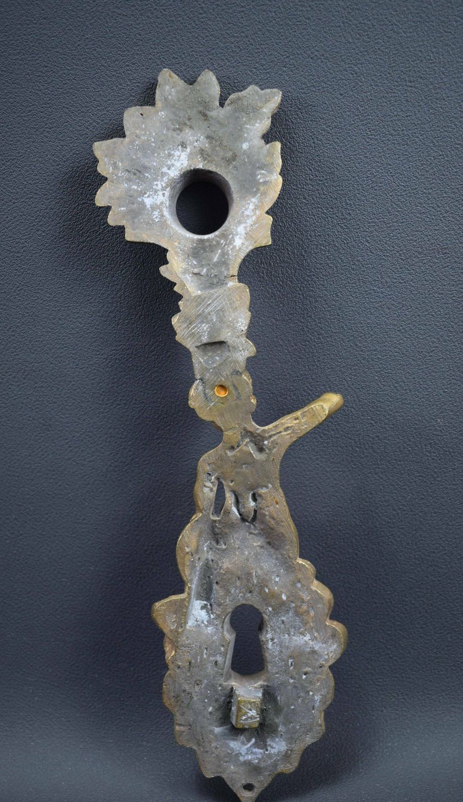 Antique French Angel Putto Bronze Door Back Plates Knob 18th.C photo vinterior