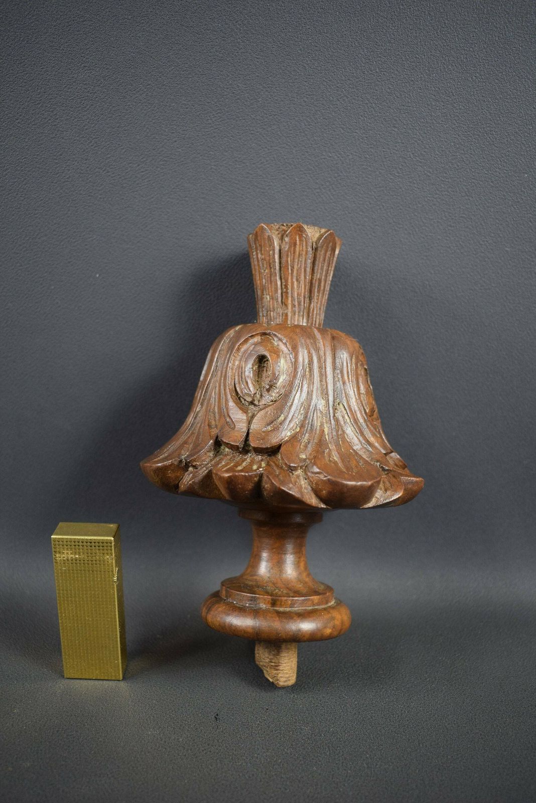 French Antique Wood Stairwell Finial 1