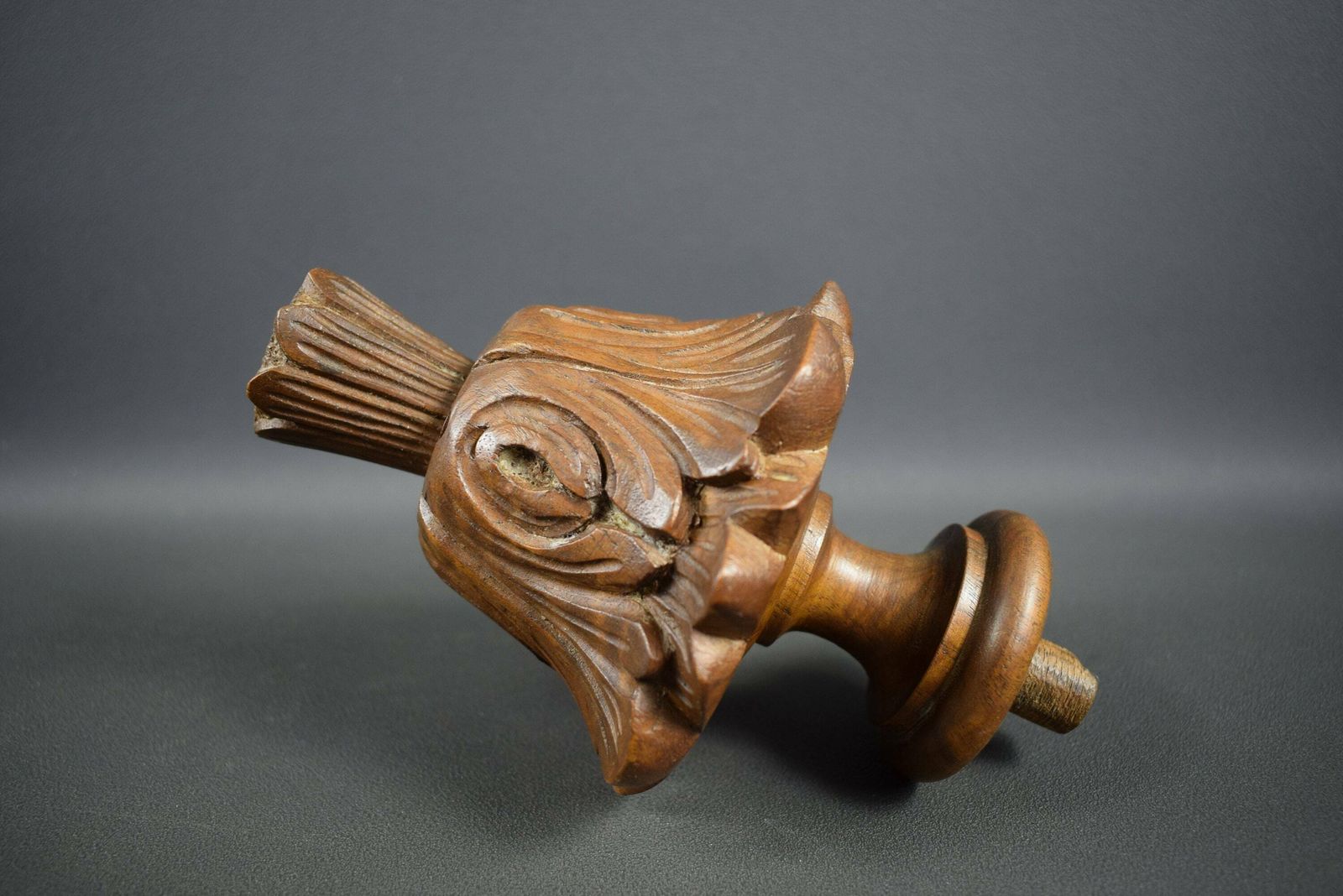 French Antique Wood Stairwell Finial 1 photo Home Decor