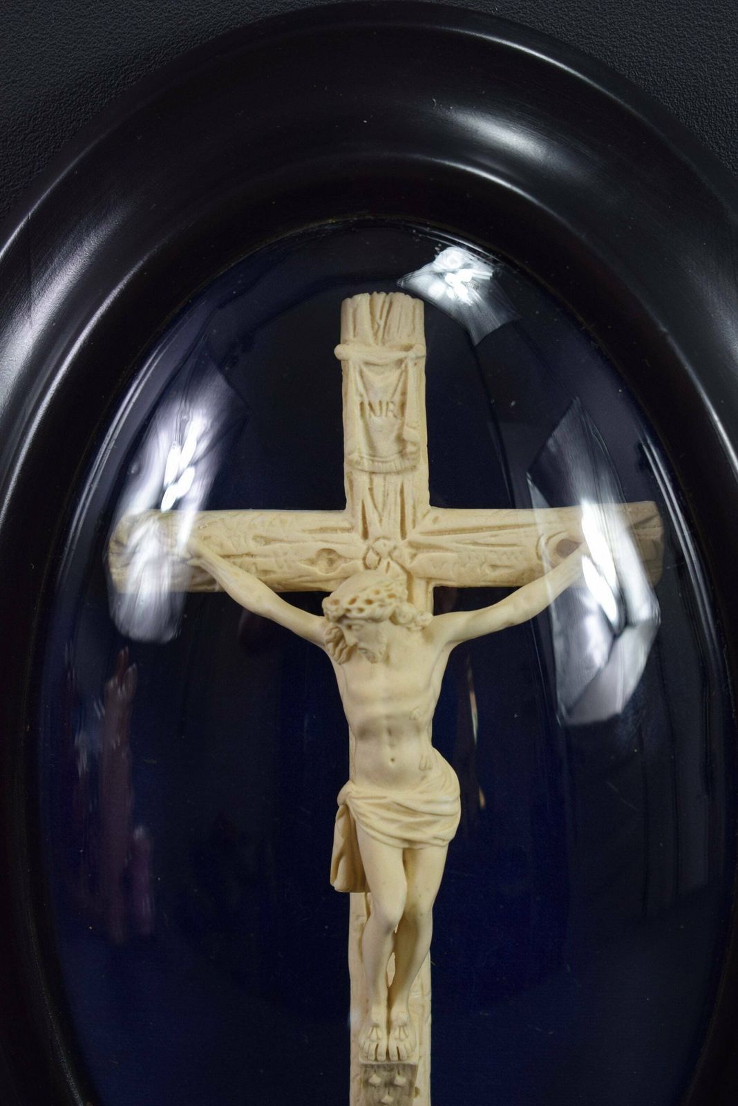 Antique French Reliquary Carved Meerschaum Wall Crucifix photo furniture