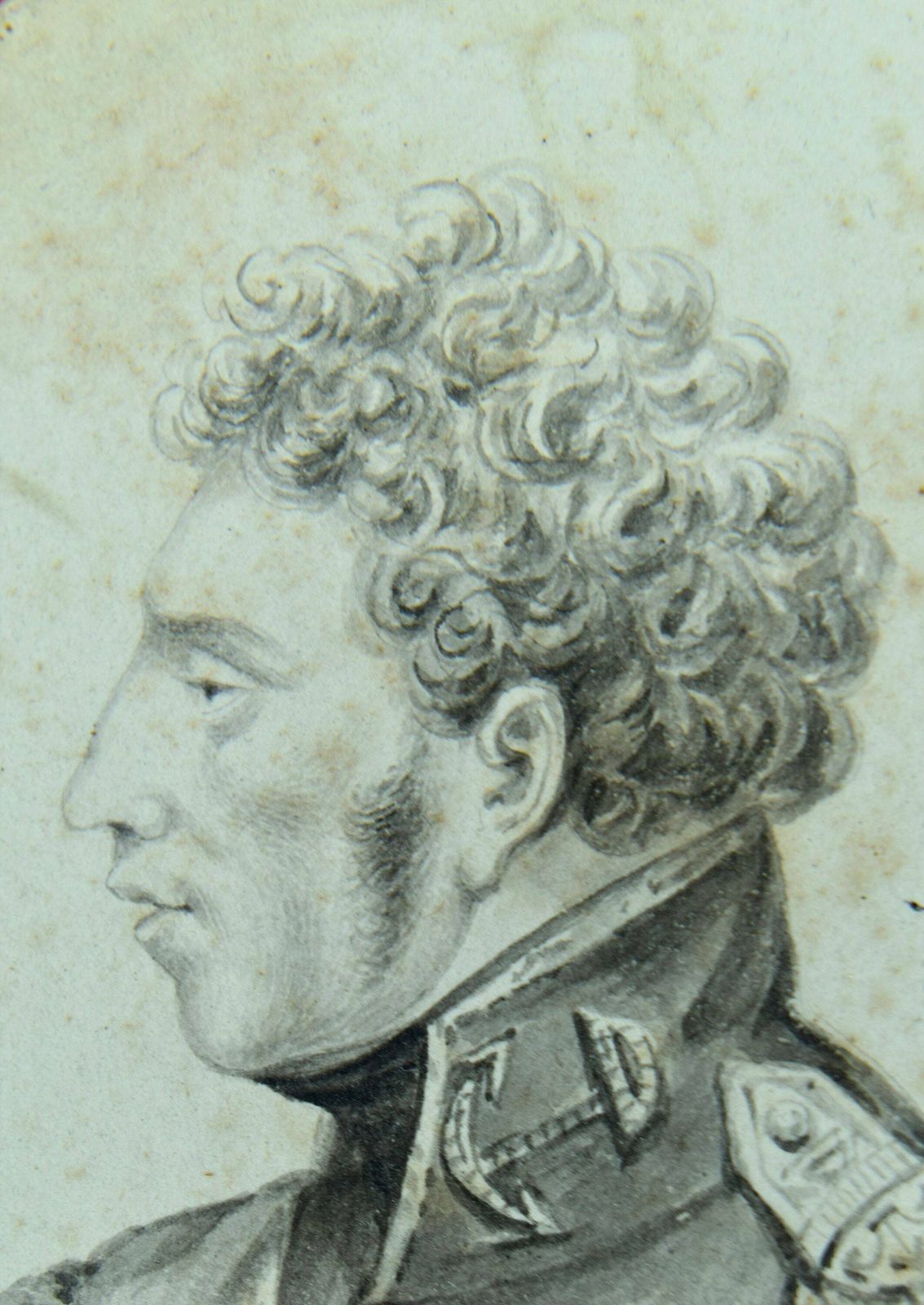 French Antique Miniature Drawing Marshal Of The First Empire Signed 1816 photo furniture